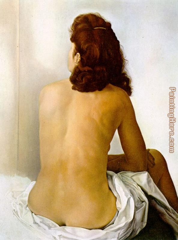 Gala Nude From Behind Looking in an Invisible Mirror painting - Salvador Dali Gala Nude From Behind Looking in an Invisible Mirror art painting